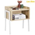 Table de chevet - Lao Dian - 1 tiroir - Style industriel - Blanc-0