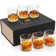 KANARS 6 Pièces Verres à Whisky, 300ml Verre a Whiskey en Cristal, Belle Boîte Cadeau-0