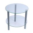 Table basse Double verre trempé - Transparent - Circulaire-0
