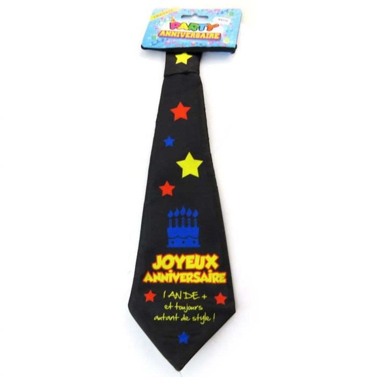 Cravate Humoristique Joyeux Anniversaire - Colorée, Taille Unique - Déguisement