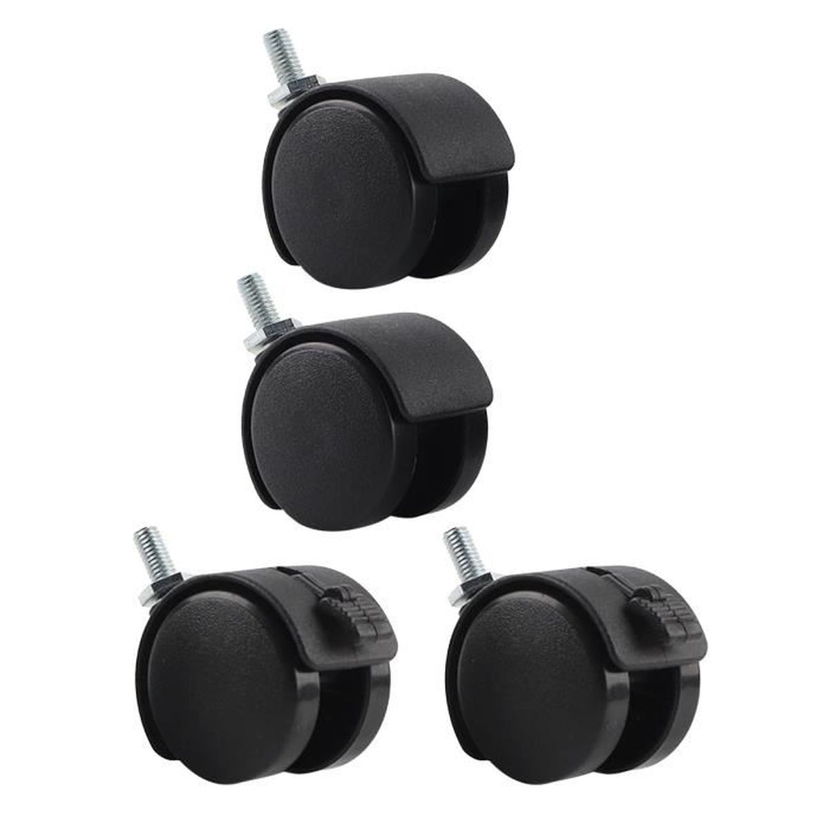 5 Roues Extra Larges Pour Chaise Roulante - Double Roue 4 Pouces Heavy Duty - Noir