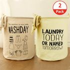 LECHEO Lot de 2 Grand Panier à Linge Sale Toile Pliable Etanche Panier de Rangement Vêtements Sac Seau Stockage Godet Finition Jouet Enfant