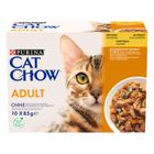 CAT CHOW Adult Poulet Courgettes 40x85g Sachets repas pour chat - Lot de 4