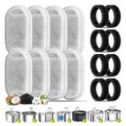 LAKITY Filtres pour fontaines à eau pour chats, paquet de 8 filtres de remplacement et éponges de pré-filtration