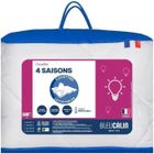 Couette microfibre - 240 x 220 cm - BLEU CALIN - 4 saisons - 410 g/m² - Blanc