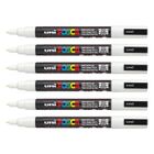 POSCA Lot de 6 Marqueurs pointe conique fine PC3M 0,9 - 1,3mm Blanc