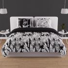 Parure housse de couette en coton 57 fils 260x240 cm TIGRE noir, par Soleil d'ocre