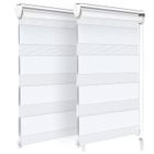 VOUNOT® Lot de 2 Stores enrouleurs jour/nuit zébrés - 50 x 150 cm - Blanc - Sans perçage ou avec