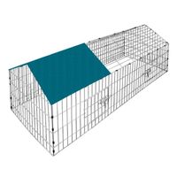 Enclos pour lapin vert cage à lapin parc à lapin métal extérieur 180x75 cm Toit Amovible avec bâche protection UV