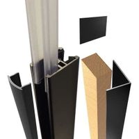 HOMEWELL - Kit de quincaillerie et accessoires pour Verrière avec profilés Aluminium re-coupables, Noir Mat - H1250 x L1515 mm, 4 pa