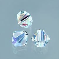 Perle Swarovski Toupie 4 mm, Lot de 25 Perles en verre facetté - crystal - AB