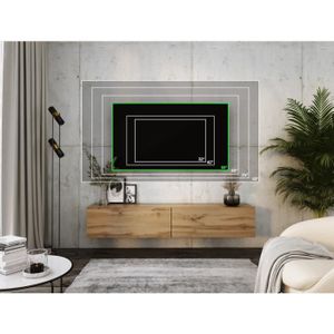 MEUBLE TV Meuble TV suspendu - DMG - 170 cm - Chêne Wotan - 