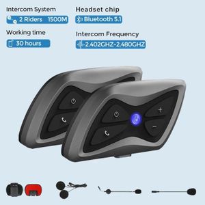 INTERCOM MOTO Intercom Moto Bluetooth 2pcs - Interphone pour Cas