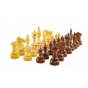 JEU SOCIÉTÉ - PLATEAU Pièces d'échecs en bois taille 5 - Buis et Acacia 