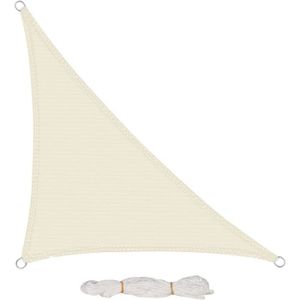 VOILE D'OMBRAGE Voile d'ombrage Triangulaire 3,6x3,6x5,1m Protection Solaire UV, Voiles d'ombre Triangle Respirant en HDPE 200g-m², Crème, 020[1165]