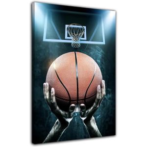 OBJET DÉCORATION MURALE Sport Basket-Ball Joueur Mains Tir Mur Art Photo B