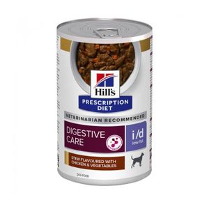BOITES - PATÉES Hills Prescription Diet - Boite i/d Low Fat digestive chien au Poulet et légumes - 12x354g