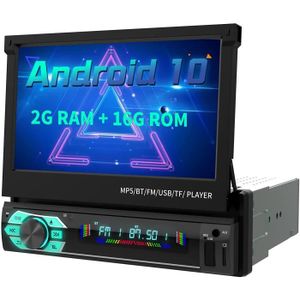 AUTORADIO AWESAFE Autoradio 1 din Android 10.0 [2Go+16Go] Universal Voiture Models Écran rétractable de 7 Pouces Supporte Le CD DVD WiFi