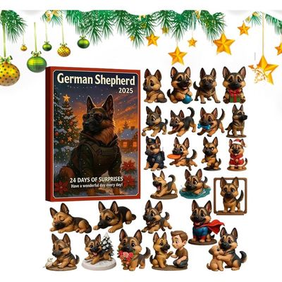 Calendrier De L'Avent Carlin Noël 2025 - 24 Décorations En Acrylique 2D - Compte à Rebours Ludique Pour Amoureux Des Chiens - 10