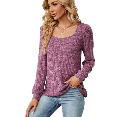 Pull col sales carré femme