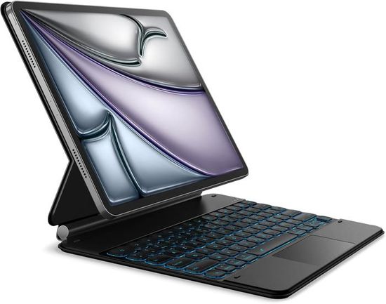 Clavier Magnétique Détachable WAVATA Pour IPad Air 13" M2/M3 & IPad Pro 12.9" - Azerty Français, Batterie 420mAh, Bleu - 10