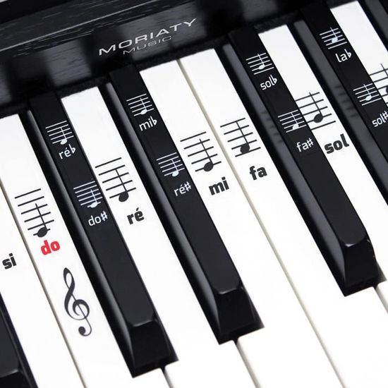 Autocollant piano note,Stickers pour 49/61/76/88 touches, piano et clavier  Notes de musique Ensemble de stickers pour les touches - Cdiscount Maison