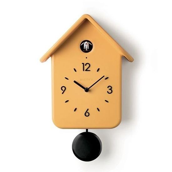 Horloge avec pendule coucou GUZZINI - Ø 30 cm - Jaune