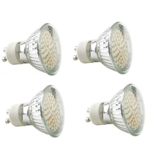 Lot de 4 RoHS Ampoule LED GU10 220 V BLANC CHAUD Cdiscount Maison