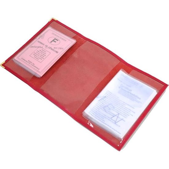 Porte Documents Voiture En Cuir - Permis, Carte Grise, Cartes Bancaires - Marron