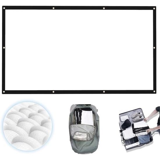 Écran De Projection Portable Pliable 4:3 - Blanc 60 Pouces | Pour Cinéma Maison, Conférence, Plein Air, Camping