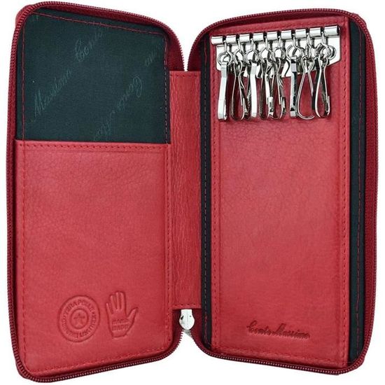 Conte Massimo Porte-Clés Pour Homme Et Femme, Cuir Véritable