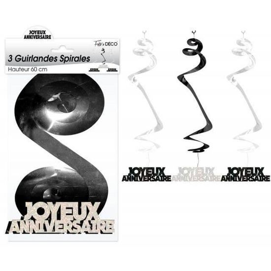 Guirlande Spirale Joyeux Anniversaire Noir X3 Ref Ssph00n Achat Vente Banderole Banniere Prolongation Soldes Cdiscount Guirlande Spirale Joyeux Anniversaire Noir X3 Ref Ssph00n Achat Vente Banderole Banniere Prolongation Soldes Cdiscount