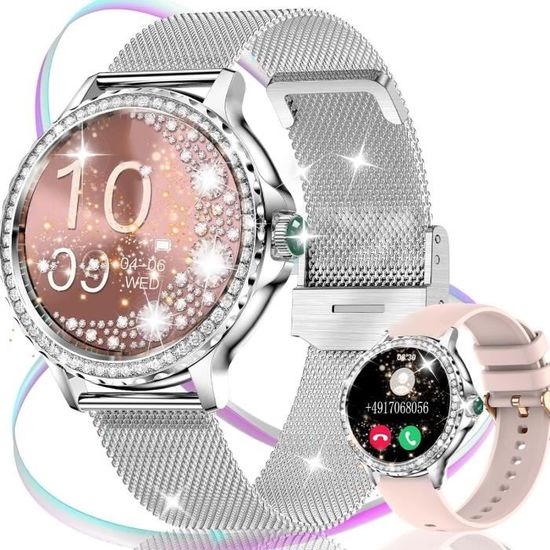 Montre Connectée Pour Femme, 1,59, Appel Bluetooth Et Réponse Mains