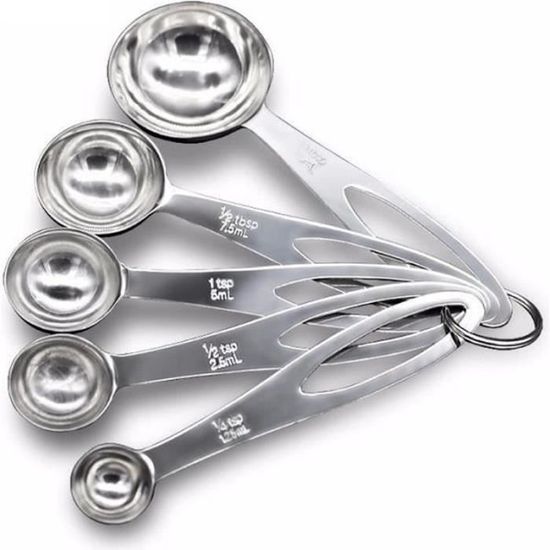 Kit De 5 Cuillères à Mesurer Kitchen Craft - Colorées, Résistantes Aux Taches - Pour Sucre, Sel, épices, Farine