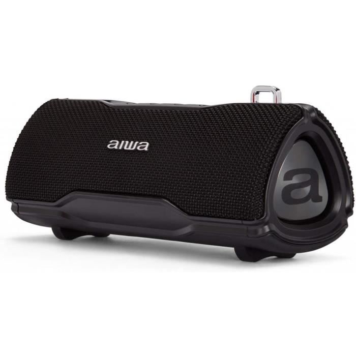 Aiwa BST-500BK noir Haut-parleur Bluetooth Boombox TWS, IP67, 12W, Hyperbass, Mains libres