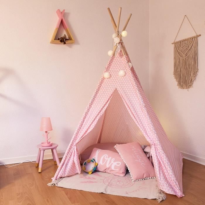 Tipi déco pour enfant h160cm rose