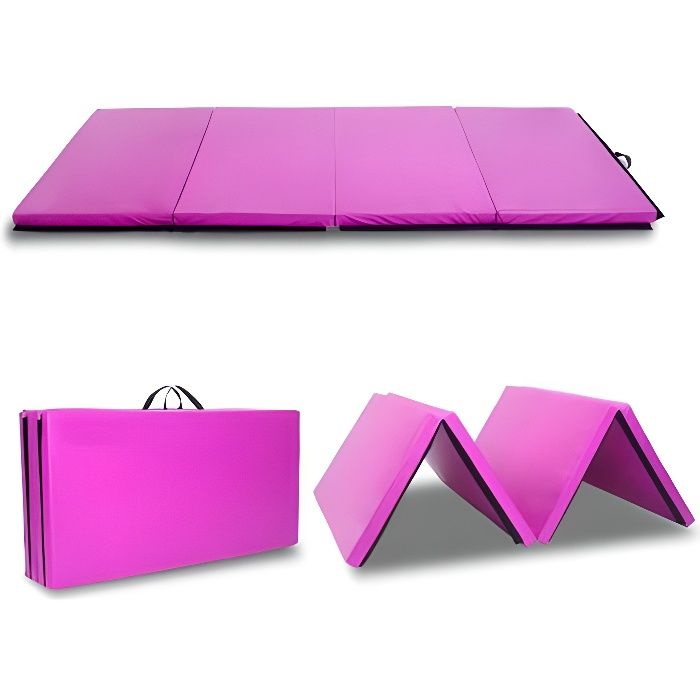 Tapis de Gymnastique Pliable Tapis de yoga 240 x 120 X 5 cm Matelas de Fitness Portable Violet