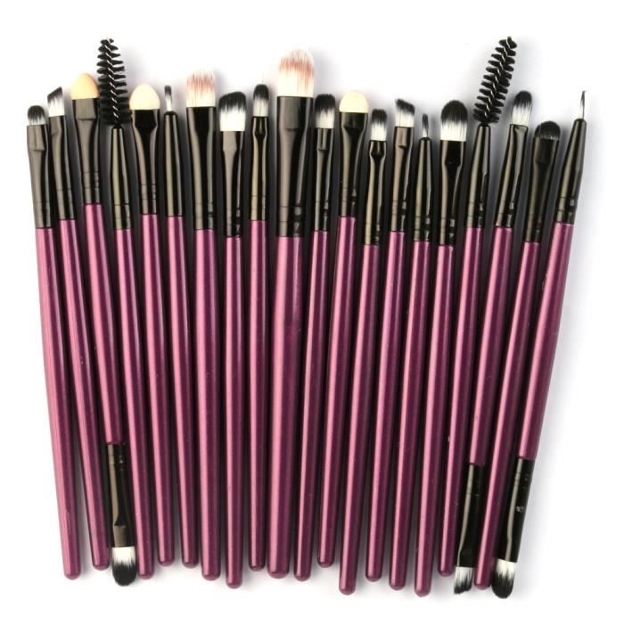20 pcs - ensemble Maquillage Brosse Ensemble Outils Maquillage Trousse De Toilette Laine Maquillage Brosse Ensemble YJL80410770_BJT