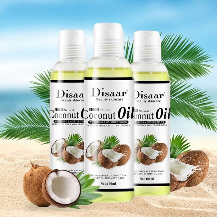 Huile de noix de coco naturelle pure 100 ml hydratant pressé à froid hydratant soins des cheveux de la peau#JCH90422690