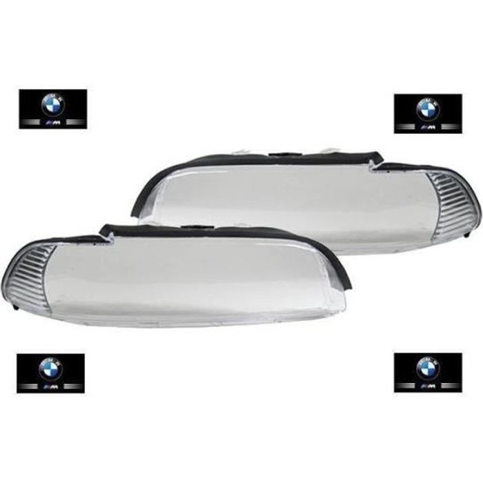 2 CACHE AVEC VITRE DE PHARE AVANT CLIGNOTANT BLANC POUR BMW SERIE 5 E39 PHASE 2 09/2000 A 06/2003