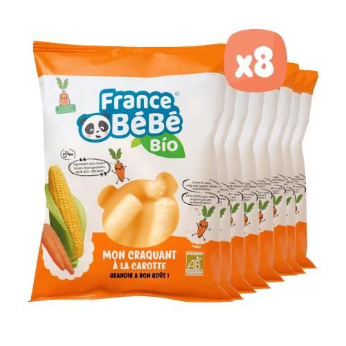 FRANCE BéBé BIO - Biscuit soufflé à la Carotte BIO - Vegan - Sachets de 20g