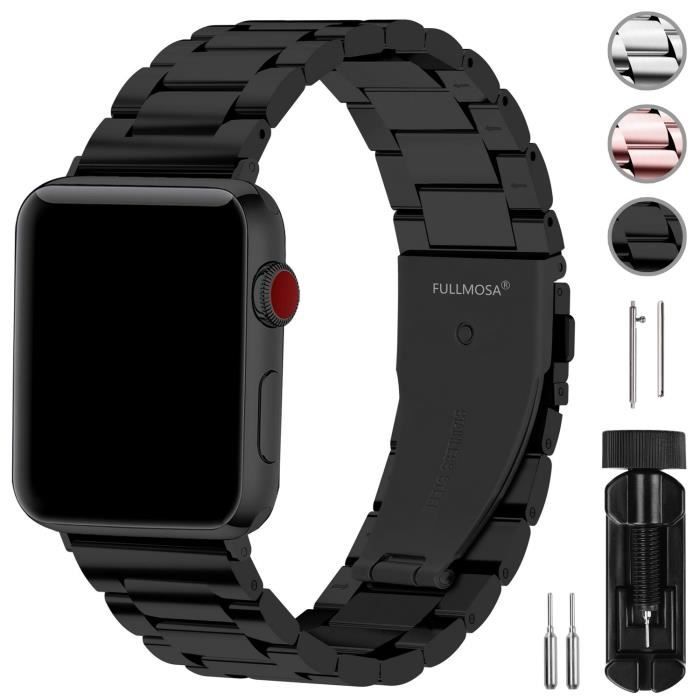 Fullmosa Bracelet Compatible avec Apple Watch 42mm 44mm, 3 Couleurs Bracelet en Acier Inoxydable pour iWatch Series 4 Series 3 Se