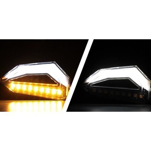Universel Moto Clignotants Lumières Clignotant LED DRL Indicateur Clignotant Cafe Racer Éclairages Électrique Moto White -WM149