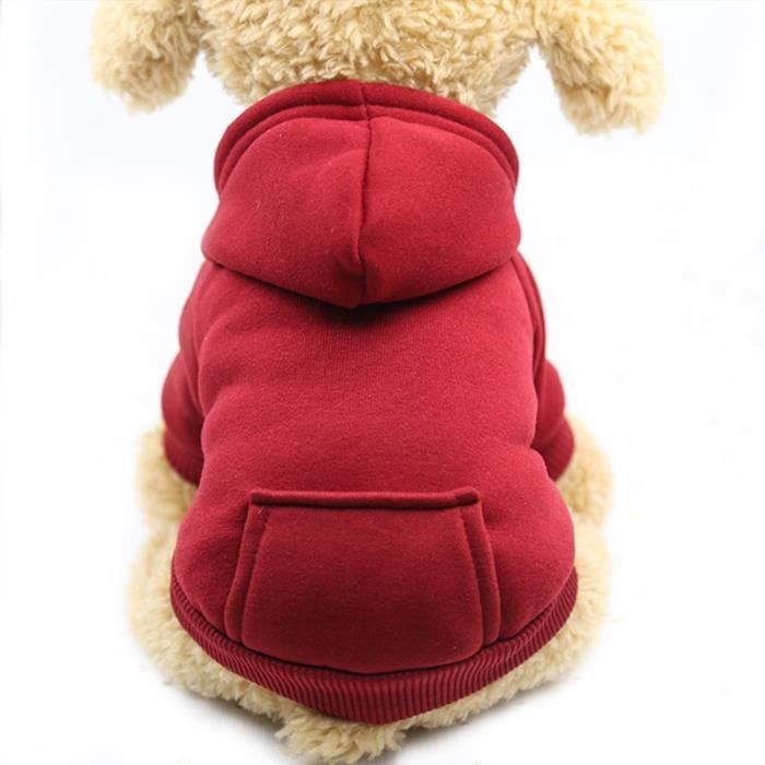 Manteau Blouson,Mode vêtements pour animaux de compagnie pour chiens manteau vestes sweat à capuche en coton - Type Wine Res-S