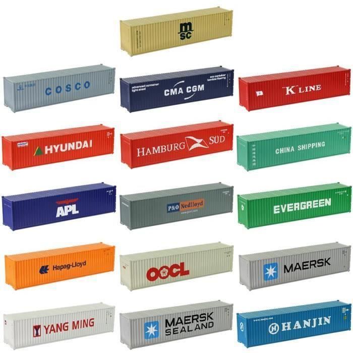 Maquette,C8746 1pc HO échelle Train modèle 40 pieds conteneur 40ft expédition conteneur fret 1: 87 - Type CHINA SHIPPING