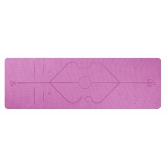Tapis Yoga -Tapis De Sport Fitness a La Maison -Tapis de Pilates,Poids léger,Antidérapant 183 * 61 * 0,6 cm rose
