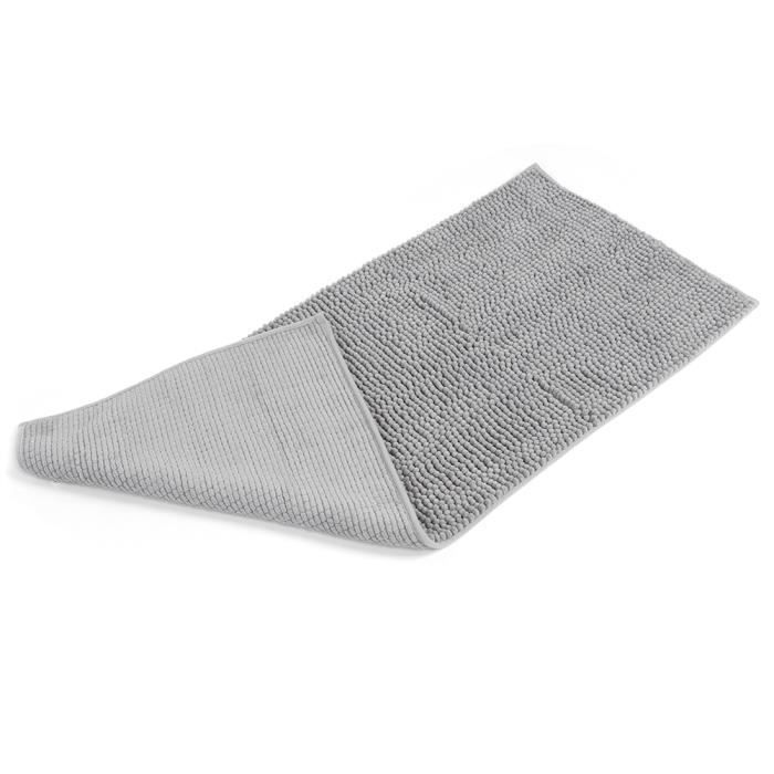 Tapis de porte au sol 50x120 cm Argent gris Doux antidérapant Cuisine Chambre Tapis de sol Tapis de bain Tapis de baignoire