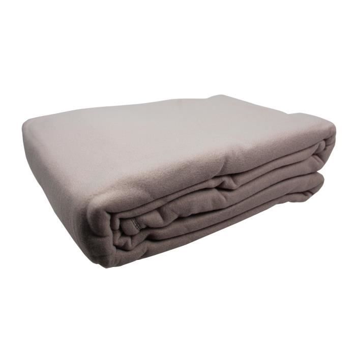 Couverture polaire uni 220x240 cm Cendres Gris