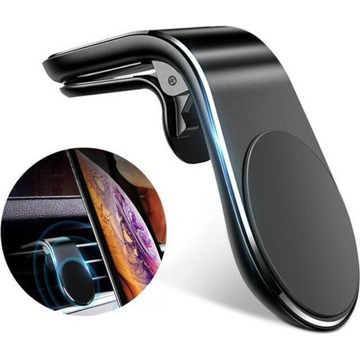 Utoopie Support Téléphone Voiture Magnétique, en Aluminium, magnetique Portable Aimant adhésif pour Smartphone, L- Type