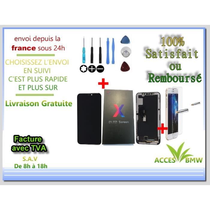 Ecran LCD OLED Vitre Tactile Assemblée Pour iPhone X A1865 A1901 Noir + Outils Et Film Offert